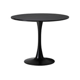 Oikiture 90cm Round Dining Table with 4x Dining Chairs Boucle Black&White
