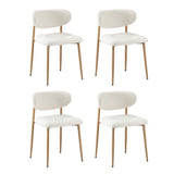 Oikiture 60cm Round Dining Table with 2x Dining Chairs Boucle White