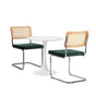 Oikiture 60cm Round Dining Table with 2PCS Dining Chairs Velvet Green