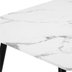 Oikiture 120cm Rectangle Dining Table with 6PCS Chairs Sherpa White