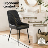 Artiss 2x Dining Chairs Retro PU Leather Kitchen Lounge Cafe Accent Chair Black - Top-Down View