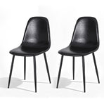 Artiss 2x Dining Chairs Retro PU Leather Kitchen Lounge Cafe Accent Chair Black