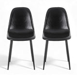 Artiss 2x Dining Chairs Retro PU Leather Kitchen Lounge Cafe Accent Chair Black
