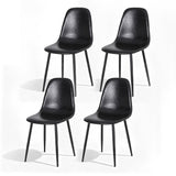 Artiss 4x Dining Chairs Retro PU Leather Kitchen Lounge Cafe Accent Chair Black
