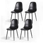 Artiss 4x Dining Chairs Retro PU Leather Kitchen Lounge Cafe Accent Chair Black