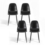 Artiss 4x Dining Chairs Retro PU Leather Kitchen Lounge Cafe Accent Chair Black