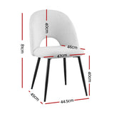 1 Set of 4 Artiss Dining Chair Boucle Sherpa - Front View