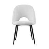 1 Set of 4 Artiss Dining Chair Boucle Sherpa - Side View
