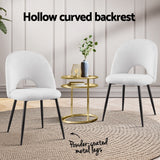 1 Set of 4 Artiss Dining Chair Boucle Sherpa