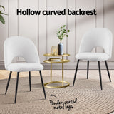 1 Set of 4 Artiss Dining Chair Boucle Sherpa - Top-Down View