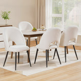 1 Set of 4 Artiss Dining Chair Boucle Sherpa - Close-Up Angle