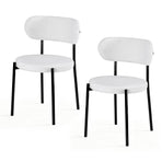 Artiss Dining Chairs Set of 2 Sherpa Boucle White