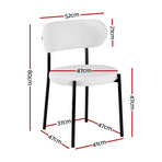 Artiss Dining Chairs Set of 2 Sherpa Boucle White