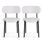 Artiss Dining Chairs Set of 2 Sherpa Boucle White