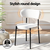 Artiss Dining Chairs Set of 2 Sherpa Boucle White - Top-Down View