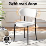 Artiss Dining Chairs Set of 6 Sherpa Boucle White - 45-Degree Angle