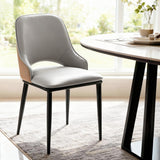 Artiss 1x Dining Chair Hollow PU Leather Kitchen Lounge Cafe Accent Chairs Grey - Close-Up Angle