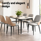 Artiss 2x Dining Chairs Hollow PU Leather Kitchen Lounge Cafe Accent Chair Grey - 45-Degree Angle