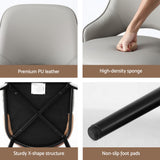 Artiss 4x Dining Chairs Hollow PU Leather Kitchen Lounge Cafe Accent Chair Grey - Rear View
