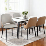 Artiss 4x Dining Chairs Hollow PU Leather Kitchen Lounge Cafe Accent Chair Grey - Close-Up Angle