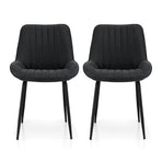 Artiss 2x Dining Chairs Retro PU Leather Kitchen Lounge Cafe Accent Chair Black