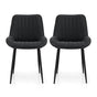 Artiss 2x Dining Chairs Retro PU Leather Kitchen Lounge Cafe Accent Chair Black