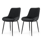 Artiss 2x Dining Chairs Retro PU Leather Kitchen Lounge Cafe Accent Chair Black