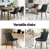 Artiss 2x Dining Chairs Retro PU Leather Kitchen Lounge Cafe Accent Chair Black - 45-Degree Angle