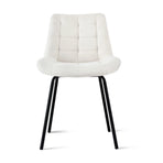 Artiss 2x Dining Chairs Velvet Tufted Kitchen Lounge Cafe Accent Chair Beige