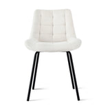 Artiss 2x Dining Chairs Velvet Tufted Kitchen Lounge Cafe Accent Chair Beige - Side View