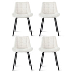 Artiss 4x Dining Chairs Velvet Tufted Kitchen Lounge Cafe Accent Chair Beige
