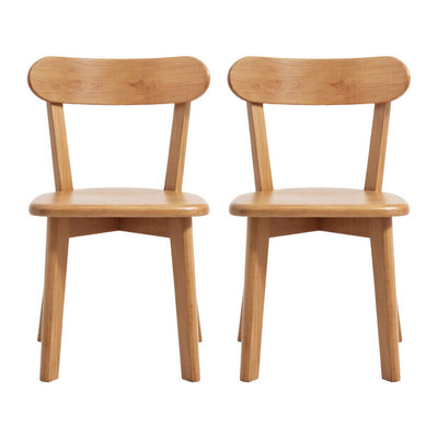 Artiss 2x Dining Chairs Wooden Kitchen Accent Chair Cafe Lounge Rubber Wood