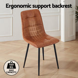 Artiss 4x Dining Chairs Retro PU Leather Kitchen Lounge Cafe Accent Chair Brown - Top-Down View