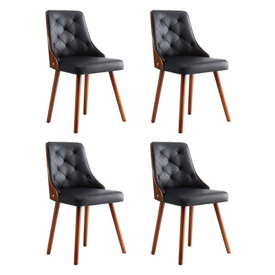 1 Set of 4 Artiss Dining Chairs Black PU