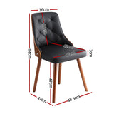 1 Set of 4 Artiss Dining Chairs Black PU - Front View