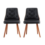 1 Set of 4 Artiss Dining Chairs Black PU