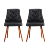 1 Set of 4 Artiss Dining Chairs Black PU - Side View