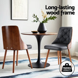 1 Set of 4 Artiss Dining Chairs Black PU - Top-Down View