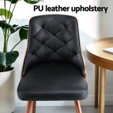 1 Set of 4 Artiss Dining Chairs Black PU - 45-Degree Angle
