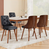 1 Set of 4 Artiss Dining Chairs Black PU - Close-Up Angle