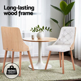 1 Set of 2 Artiss Dining Chairs White PU - Top-Down View
