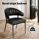 Artiss Dining Chairs Set of 2 Leather Hollow Armchair Black - Top-Down View