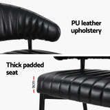 Artiss Dining Chairs Set of 2 Leather Hollow Armchair Black - 45-Degree Angle