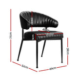 Artiss Dining Chairs Set of 4 Leather Hollow Armchair Black