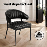 Artiss Dining Chairs Set of 4 Leather Hollow Armchair Black - Top-Down View