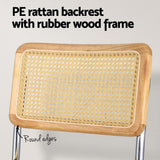 Artiss Dining Chairs Set of 4 Velvet Rattan Cantilever Yellow - 45-Degree Angle