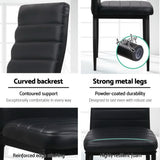 Artiss Dining Chairs Set of 4 Leather Channel Tufted Black - Top-Down View