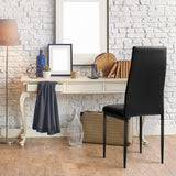 Artiss Dining Chairs Set of 4 Leather Channel Tufted Black - 45-Degree Angle