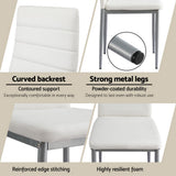 Artiss Dining Chairs Set of 4 Leather Channel Tufted White