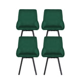 Artiss Dining Chairs Set of 4 Velvet Swivel Base Green - Side View